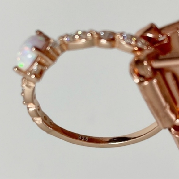 Opal 18k Rose Gold Sterling Silver Ring - Picture 6 of 6
